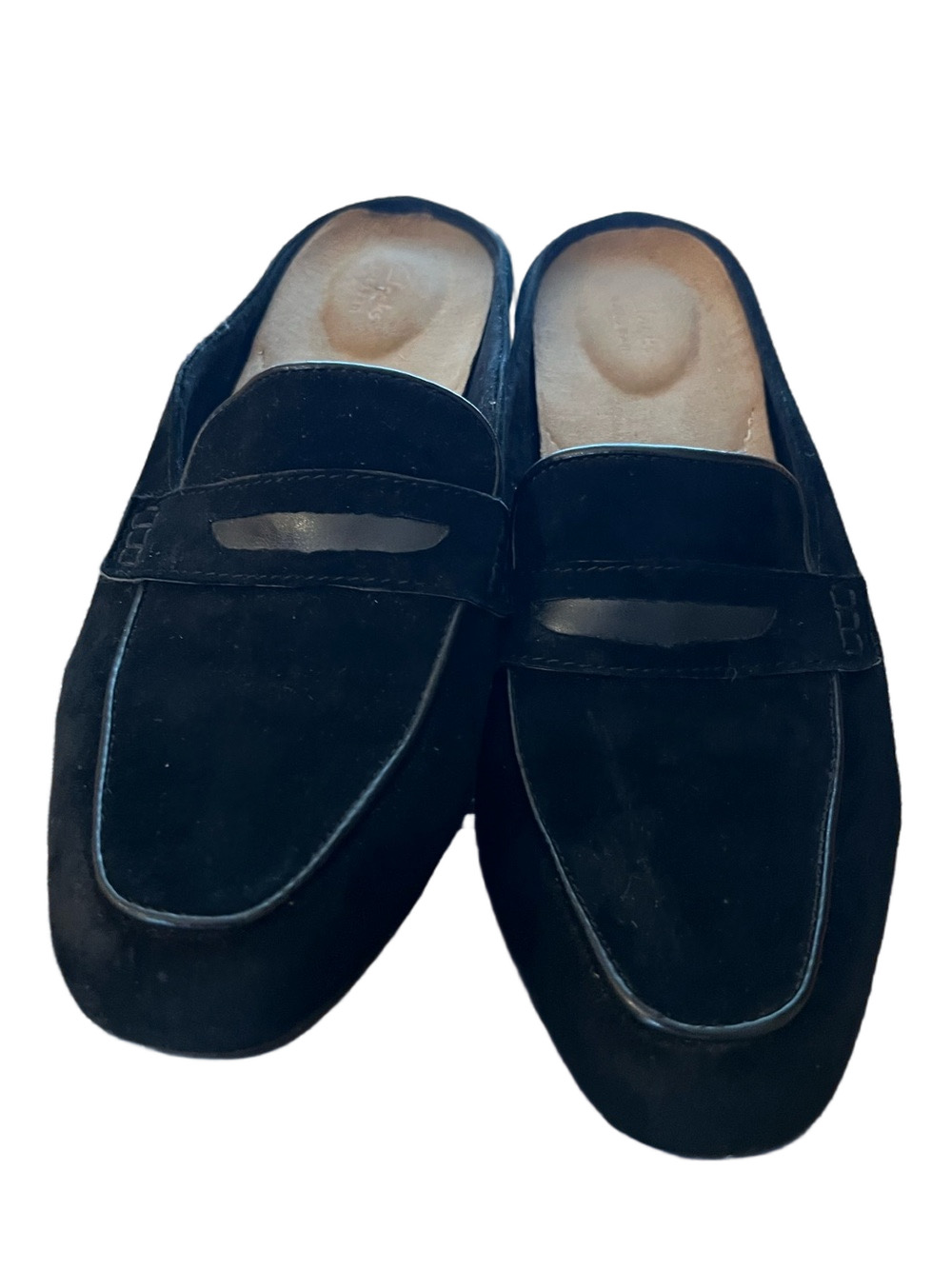 ✨ Clarks Black Suede "Keesha Donna" Penny Loafer Mules - Size 8.5